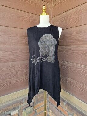 NWT SHINY Sleeveless Black Embellished “AS‑Monroe1” Tank Top – One Size Women’s